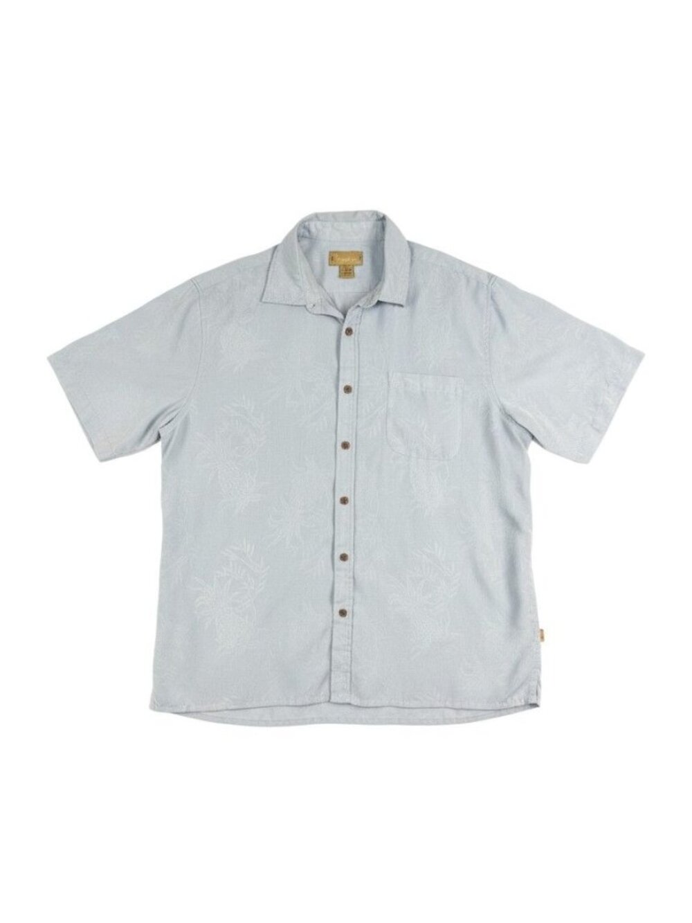 Cabana Blue Pineapple Print Mens Button-Up Short-Sleeve Shirt XXL